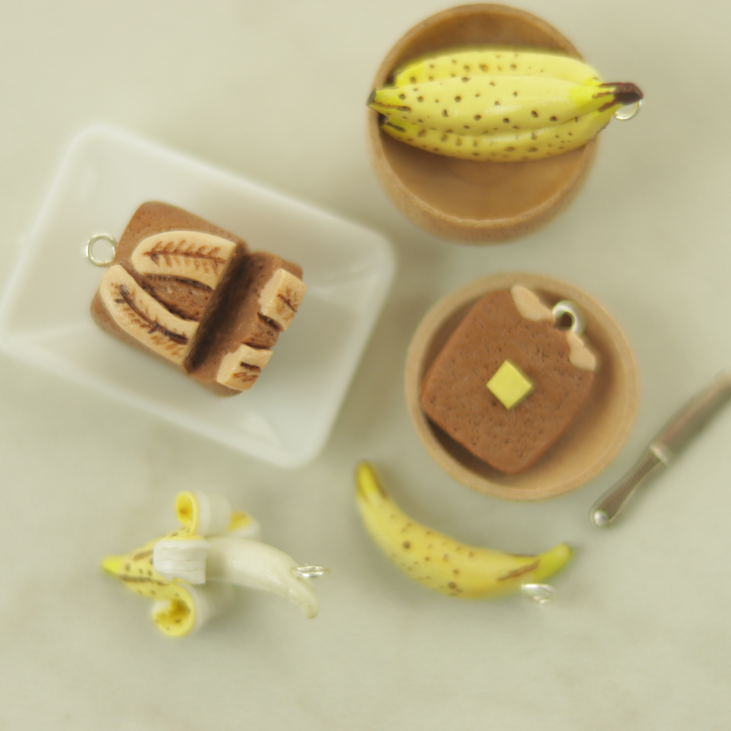 Banana Bread Stitch Markers, 5 pcs