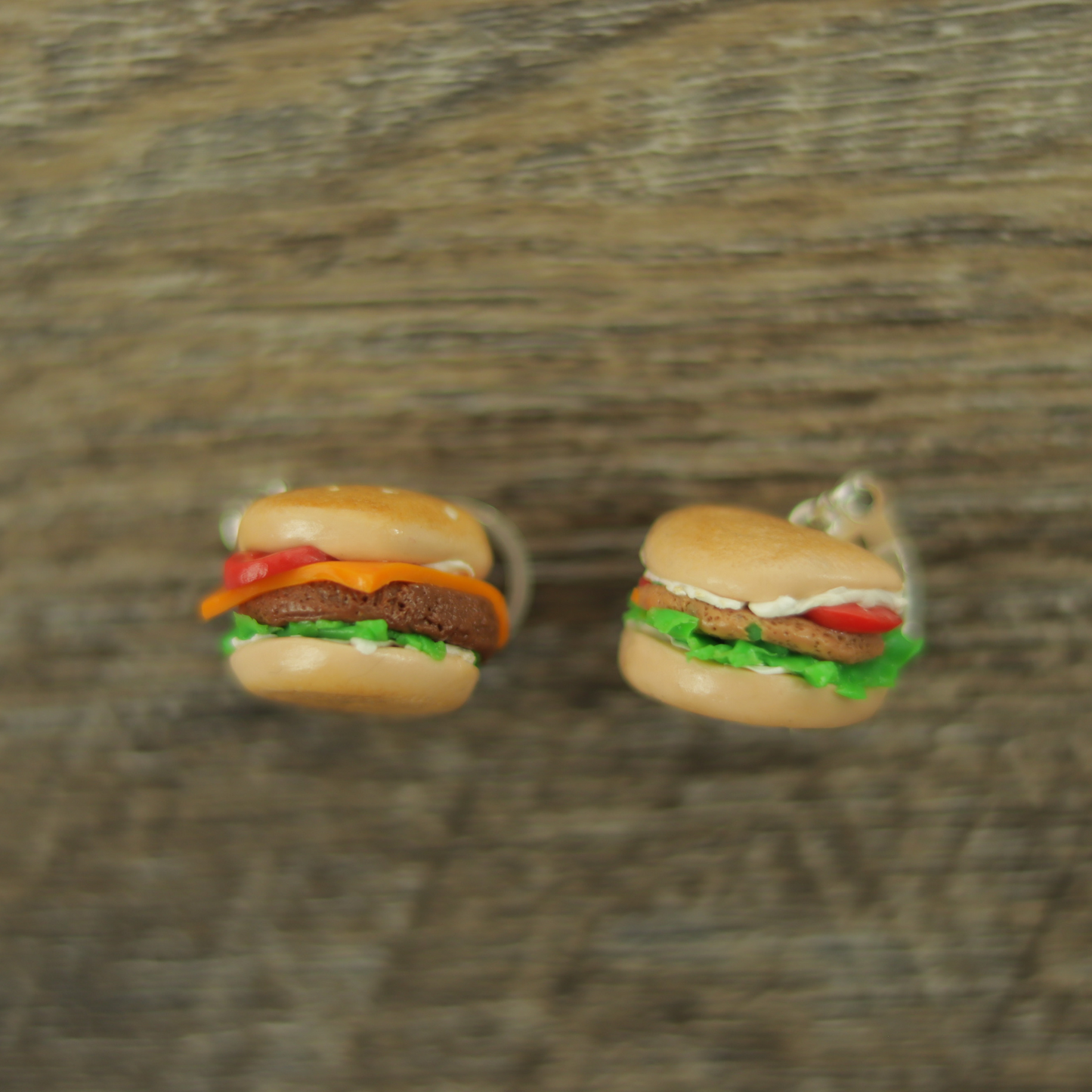 Vegan Cheese Burger Stitch Markers, 2 pcs